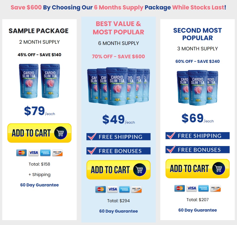 Cardio Slim Tea Introductory Offer